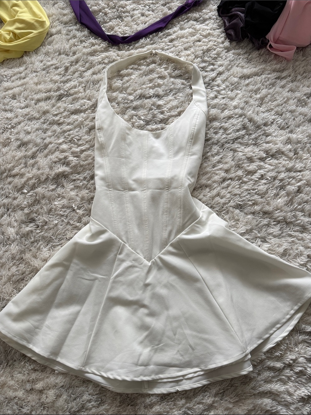White Fox Boutique White Halter Fit-and-Flare Dress